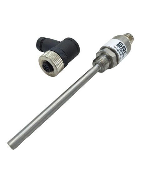 SONDA PT100B Ø 4X20 MM ROSCA G1/4" CONEXION 3 HILOS CON CONECTOR MACHO M12 4 POLOS RANGO -50+200ºC
