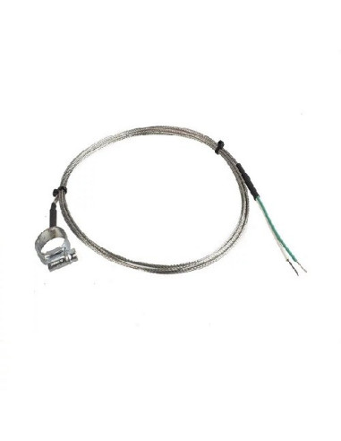 TERMOPAR TIPO "K" ABRAZADERA REGULABLE 100-120 MM SALIDA CABLE FIBRA DE VIDRIO/MALLA METALICA  LONGITUD 3 METROS RANGO -50+800ºC