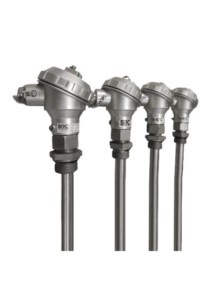 CAÑA PIROMETRICA TIPO "K" DOBLE Ø 21,3X1250 MM AISI 446 CABEZA KN  RANGO -50+1150ºC