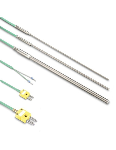 TERMOPAR ENCAMISADO TIPO "K" SIMPLE AISI310 Ø 6X30 MM ROSCA G1/2"  SALIDA CABLE MF LONGITUD 1 METRO RANGO -50~1100ºC