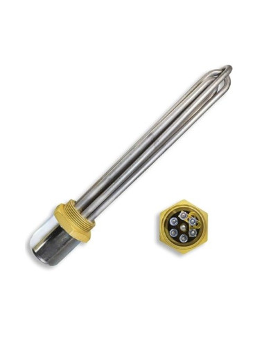 RESISTENCIA HORQUILLA TRIFASICA ROSCA G1-1/2" LONGITUD 700 MM INCOLOY 800 9000W 230/400VAC CON CABEZAL PROTECCION IP66
