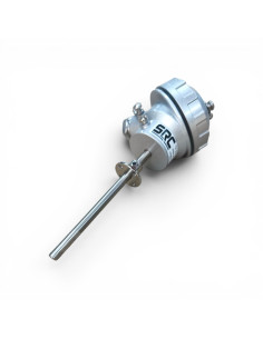 SONDA PT1000B Ø 6X500 MM CON ACOPLADOR TUBERIA Ø 22 MM CABEZA KS CONEXION 3 HILOS RANGO -50+250ºC