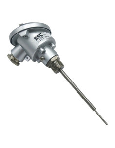 SONDA PT100B Ø 6 X 30 MM CON SOPORTE Ø 10X165 CABEZA KS CONEXIÓN 2 HILOS RANGO -50+250ºC
