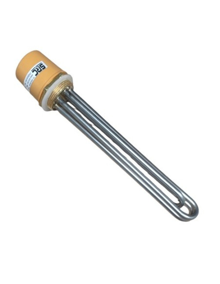 RESISTENCIA HORQUILLA TRIFASICA ROSCA G1-1/2" LONGITUD 200 MM AISI304 3000W 230/400VAC CON CAPERUZA PROTECCION ESTANDAR.