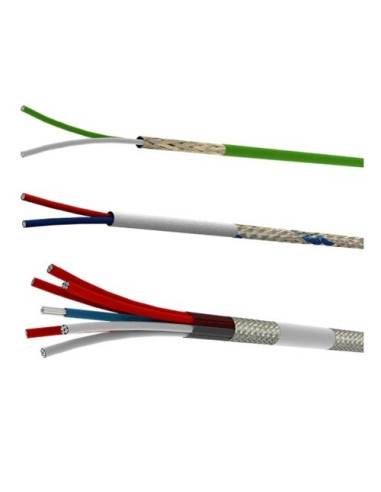 CABLE COMPENSACION TIPO "n" 2X1,3MM CON RECUBRIMIENTO SILICONA + FIBRA DE VIDRIO + MALLA METALICA CODIGO IEC
