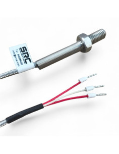 SONDA PT100B M8 X 15 MM SALIDA CABLE FIBRA DE VIDRIO/MALLA METALICA LONGITUD 2 METROS CONEXION 3 HILOS RANGO -50+400ºC