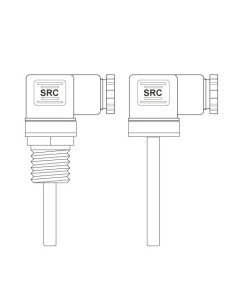 SONDA PT100B CONECTOR DIN Ø 6X150MM ROSCA G 1/2" INMERSION  CONEXION 3 HILOS RANGO -50+250ºC