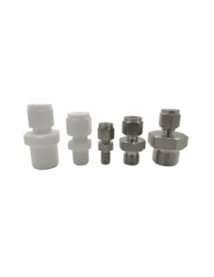 RACOR RECTO COMPRESION INOXIDABLE 1/8" NPT PARA TUBO Ø 3MM