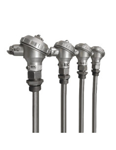 CAÑA PIROMETRICA TIPO "K" SIMPLE Ø 21,3X1250 MM INCONEL 600 CABEZA KN  CON HILO TERMOPAR Ø 2,5 MM Y ABALORIOS CERAMICOS Ø 12 MM 