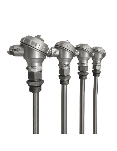 CAÑA PIROMETRICA TIPO "K" SIMPLE Ø 21,3X1250 MM INCONEL 600 CABEZA KN  CON HILO TERMOPAR Ø 2,5 MM Y ABALORIOS CERAMICOS Ø 12 MM 