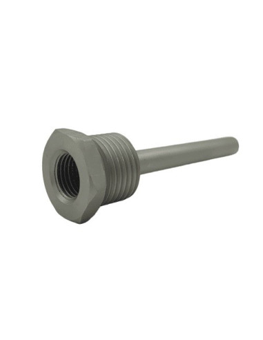 FUNDA DE PROTECCION AISI 316  Ø 8X7X150 MM ROSCA 3/4" NPT  MACHO ROSCA 1/2" NPT HEMBRA