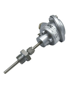SONDA PT100B DOBLE Ø 8X750 MM CON RACOR COMPRESION G1/2" CABEZA KN CONEXION 3 HILOS RANGO -50+250ºC