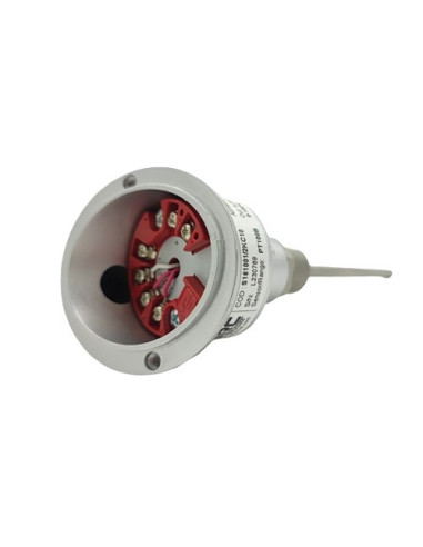 SONDA PT100B Ø 6 X 85 MM ROSCA G1/2" GAS CABEZA KD CON CONVERTIDOR SALIDA 4-20 mA RANGO +5+30ºC