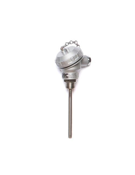 SONDA PT100B Ø 12X100MM ROSCA LOCA 3/4 CON SOPORTE Ø 12 X 77 MM CABEZA KN CONEXION 3 HILOS RANGO -50+600ºC