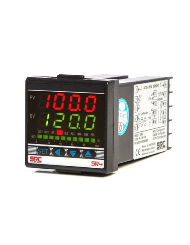 REGULADOR DE TEMPERATURA 48 X 48 MM SALIDA SSR + 1 ALARMA RELE CON TRANSMISION 4-20 MA ENTRADA CONFIGURABLE  ALIMENTACION 100 A