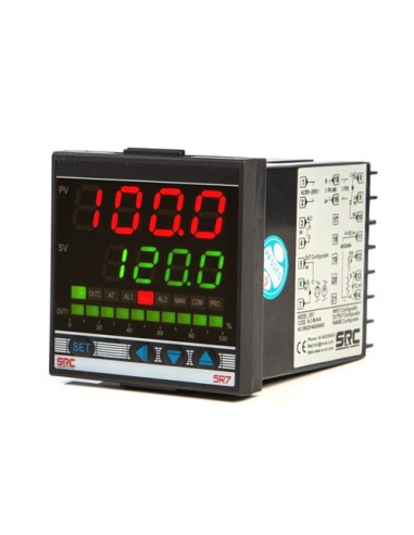 REGULADOR DE TEMPERATURA 72X72MM SSR OUTPUT 2 RELAY ALARMS CONFIGURABLE INPUT POWER 100 TO 240VAC