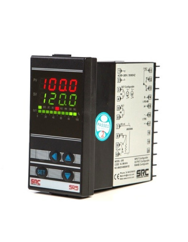 REGULADOR DE TEMPERATURA 48 X 96 MM SALIDA RELE + 1 ALARMA RELE CON TRANSMISION 4-20 MA ENTRADA CONFIGURABLE  ALIMENTACION 100 A