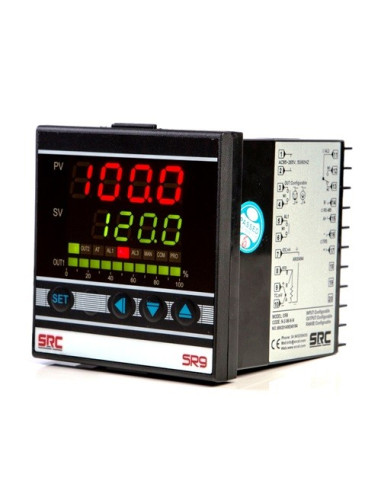 REGULADOR DE TEMPERATURA 96X96MM SALIDA RELE + 1 ALARMA RELE CON TRANSMISION 4-20mA ENTRADA CONFIGURABLE ALIMENTACION 100-240VAC