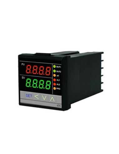 REGULADOR DE TEMPERATURA 48X48MM 2 DISPLAYS 4 DIGITOS FUZZY LOGIC SALIDA SCR 20VDC + 1 ALARMA RELE