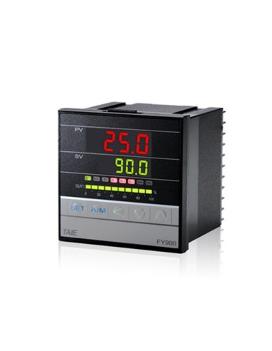 REGULADOR DE TEMPERATURA A MICROPROCESADOR 96X96MM 2 DISPLAYS 4 DIGITOS. FUZZY PID. SALIDA SSR + 1 ALARMA
