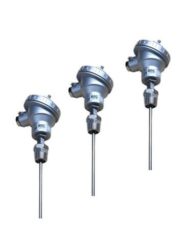 CAÑA PIROMETRICA TIPO "K" Ø 6X320MM AISI 310 R 1/2 A 200MM CABEZA KD CON CONVERTIDOR 4-20mA RANGO AJUSTABLE