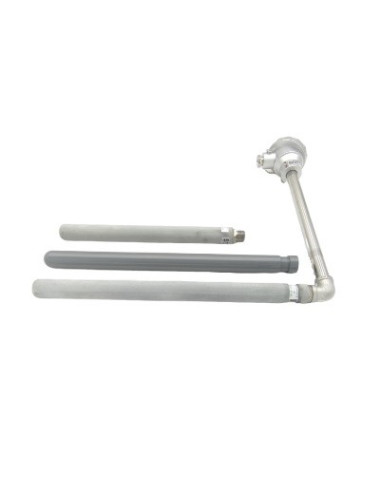 CAÑA PIROMETRICA TIPO "K" SIMPLE LONGITUD 570 X 500 MM. CON FUNDA REFORZADA FCSN28500R1/2  CABEZA KN. RANGO -50+900ºC