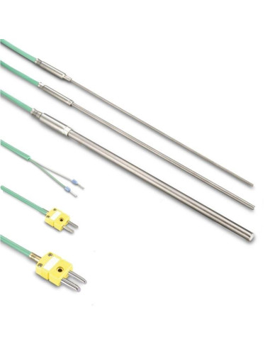 TERMOPAR ENCAMISADO TIPO "K" Ø 3X1500MM SALIDA CABLE MF LONG 300MM CON CONECTOR MINI MACHO RANGO -50+900ºC