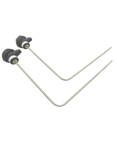SONDA PT100B Ø 8X400X100MM ACODADA AISI 316 CABEZA KBS CONEXION 3 HILOS RANGO -50+180ºC