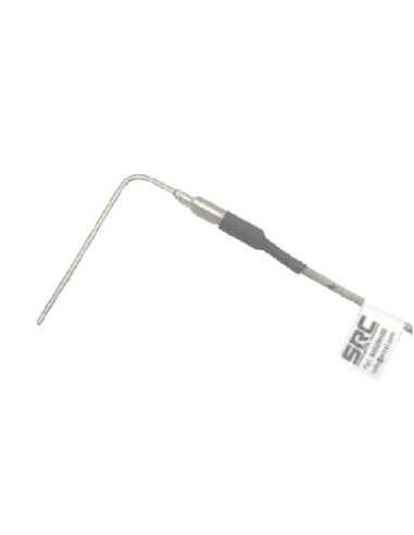 TERMOPAR ENCAMISADO TIPO "J" Ø 2X50X15 MM ACODADO SALIDA CABLE FIBRA DE VIDRIO/MALLA METALICA LONGITUD 600 MM RANGO -50+600ºC
