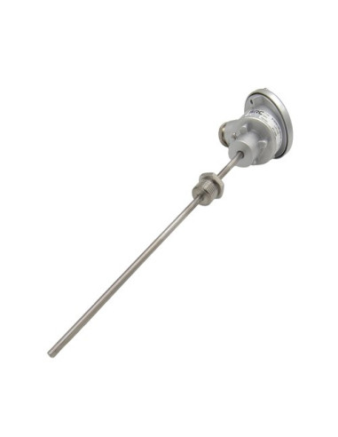 SONDA PT100B Ø 6X420MM ROSCA G1/2" A 300MM CABEZA KD CON CONVERTIDOR 4-20mA RANGO 0+600ºC