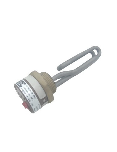 RESISTENCIA HORQUILLA MONOFASICA ROSCA G1 1/4" LONGITUD 350MM 2000W 230V CON TERMOSTATO 100ºC Y CAJA IP66