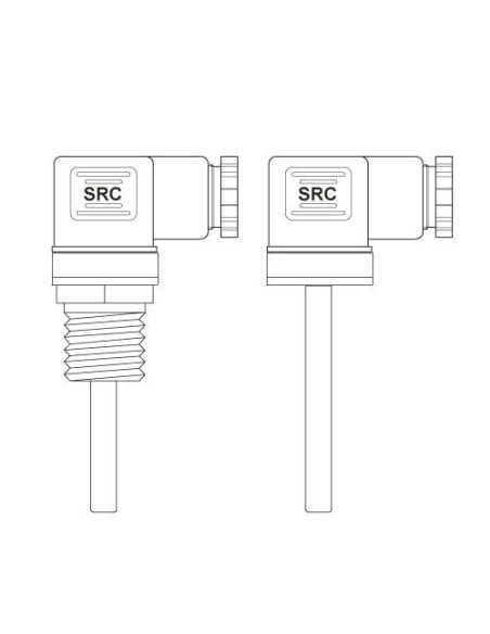 SONDA PT100AA CONECTOR DIN Ø 6X435 MM ROSCA G1/2" INMERSION CONEXION 3 HILOS RANGO -50+200ºC