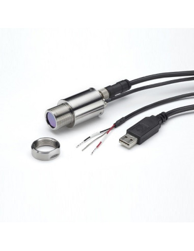SENSOR INFRARROJOS RANGO 450 A 2000ºC SALIDA 4-20 MA  FOCUS 75:1  PARA MEDICION METALES A ALTA TEMPERAURA Y PROGRAMACION MEDIANT