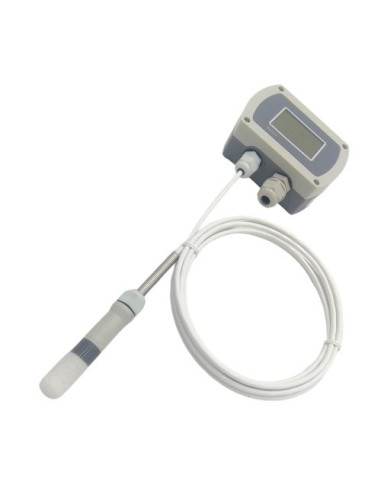 SENSOR DE HUMEDAD 0-100% HR Y TEMPERATURA -40+100ºC AJUSTABLE SALIDA 4-20mA SENSOR ESTANDAR CON CABLE LONGITUD 3 METROS Y DISPLAY DIGITAL IP65