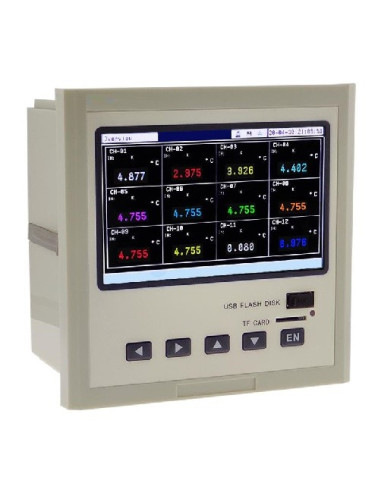 REGISTRADOR PAPERLESS 144X144MM CON PANTALLA LCD 5" COLOR 2 ENTRADAS CONFIGURABLES ALIMENTACION 100-240VAC