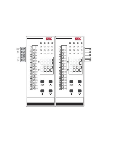 REGULADOR DE TEMPERATURA RAIL DIN 4 ENTRADAS TC SALIDA RELE OUTPUT1/OUTPUT2 SALIDA RELE OUTPUT3/OUTPUT4 ALIMENTACION 24VDC CON COMUNICACION MODBUS RS485