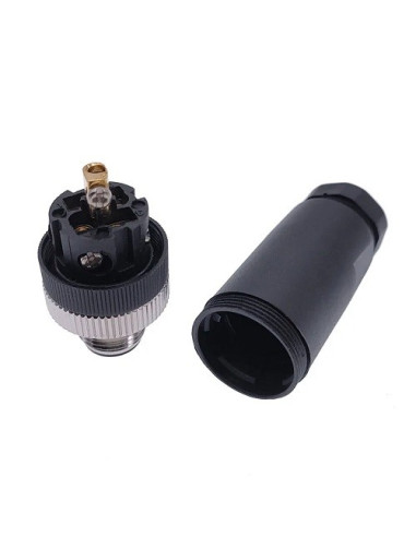 CONECTOR M12 5 POLOS MACHO ACODADO PG7 CON ROSH Y UL