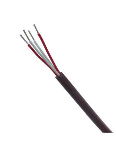 MANGUERA SILICONA RTD 4 HILOS  Ø 6,5 MM EXTERIOR MARRON. INTERIOR 4 X 0,5 MM (2 ROJOS + 2 BLANCOS)