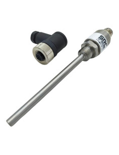 SONDA PT100B CONECTOR M12  Ø 8 X 150 MM ROSCA 1/2"  CONEXION 3 HILOS RANGO -50+250ºC