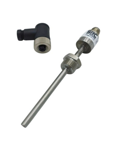 SONDA PT100B Ø 6X110 MM.CON  R 3/8"  A 72 MM. CON CONECTOR M12 HEMBRA CONEXIÓN 3 HILOS