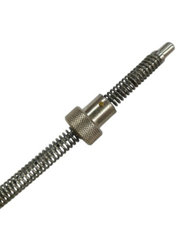 TERMOPAR BAYONETA TIPO "J" MODELO 30 PUNTA Ø 6X12MM Y ARANDELA Ø 8X2MM SALIDA CABLE FIBRA/MALLA METALICA LONGITUD 4 METROS RANGO -50+400ºC