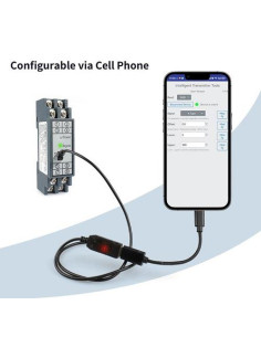 CONVERTIDOR RAIL DIN NO AISLADO ENTRADA TC/RTD SALIDA 4-20 MA PROGRAMABLE VIA PC Y SMARTPHONE ANDROID 