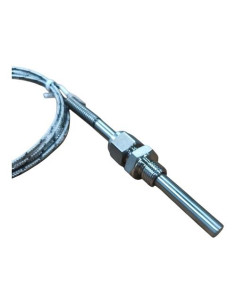 TERMOPAR TIPO "J" AISLADO MASA Ø 8X100MM SALIDA CABLE MF LONGITUD 2 METROS RANGO-50+400ºC
