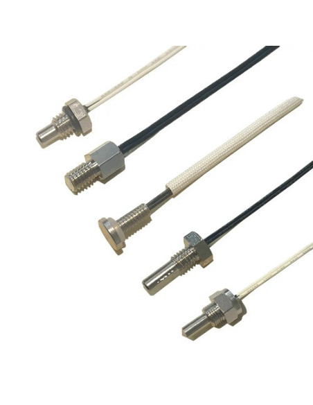 SONDA NTC10K 3950K 1% Ø 6X50MM SALIDA CABLE SILICONA LONGITUD 5 METROS CONEXION 2 HILOS RANGO -50+180ºC