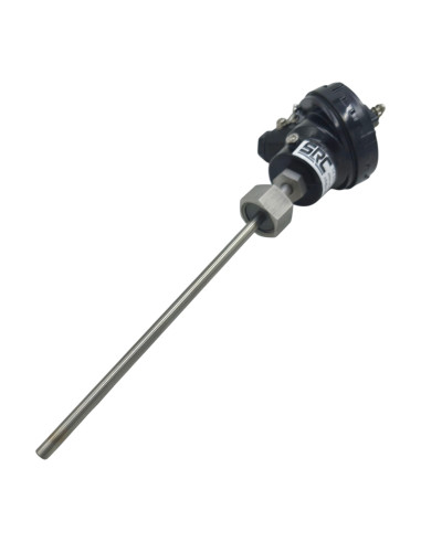 SONDA PT100A Ø 6X170MM CON ARANDELA Ø16X2MM A 150MM ROSCA G1/2 HEMBRA CABEZA KBS CONEXION CON BORNA 3 POLOS AEREA RANGO -50+250º
