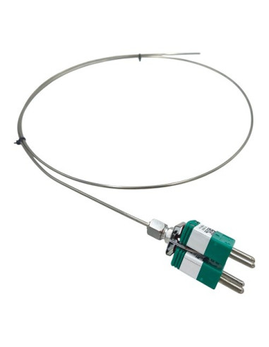 TERMOPAR ENCAMISADO TIPO "K" DOBLE INCONEL Ø 3 X 1500 MM CON CONECTOR MACHO ESTANDAR RANGO -50+1100ºC