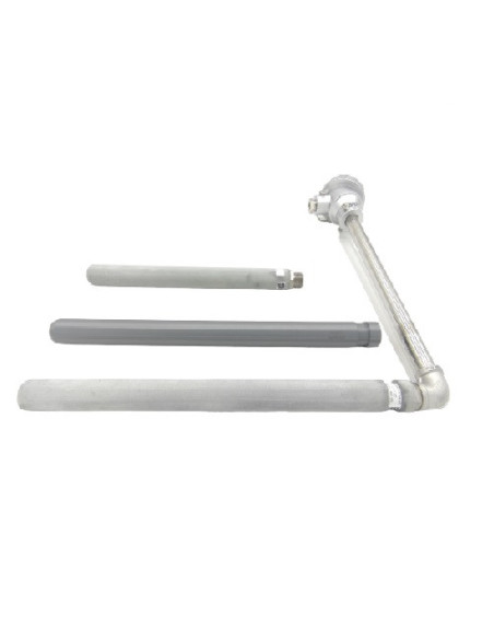 CAÑA PIROMETRICA TIPO "K" SIMPLE LONGITUD 670 X 750 MM CON FUNDA REFORZADA FCSN28600R1/2  CABEZA KN. RANGO -50+900ºC