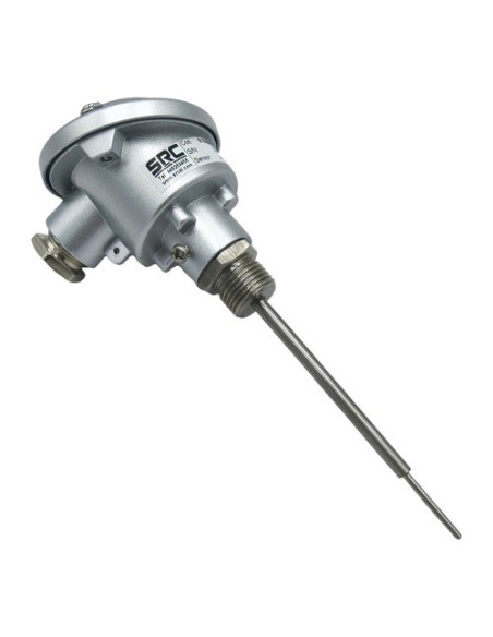 SONDA PT100AA LONGITUD 115 MM PUNTA Ø 3X30 MM Y SOPORTE Ø6X85 MM ROSCA G1/2" CABEZA KD CON CONVERTIDOR 4-20 MA RANGO 0+100ºC (PR