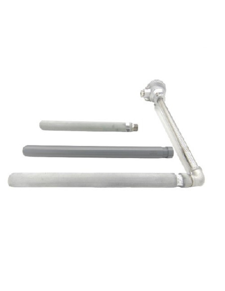 CAÑA PIROMETRICA TIPO "K" SIMPLE LONGITUD 670 X 750 MM CON FUNDA REFORZADA FCSN28600R1/2  CABEZA KN. RANGO -50+900ºC