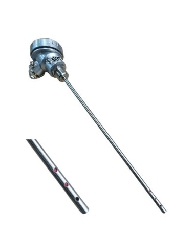 SONDA PT100B Ø 8X250MM ROSCA G1/2" CABEZA KS CONEXION 3 HILOS PARA AIRE RANGO -50+180ºC 